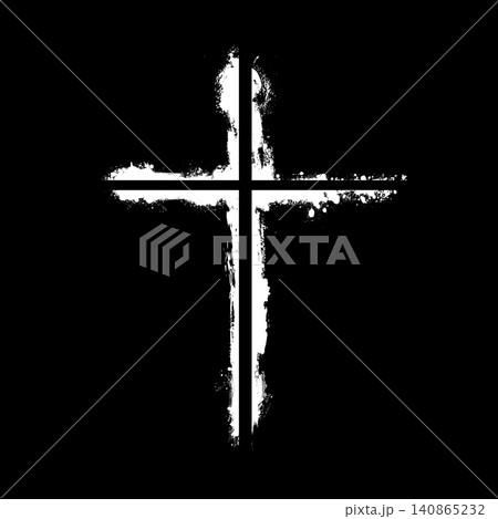 Christian cross in grunge style for postcards, posters, banners, fasting, wishes, church clip art, Lent, religious cross isolated on a black background. Happy easter. hand drawing. Not AI Vector Christian cross in grunge style for postcards, posters, banners, fasting, wishes, church clip art, Lent, religious cross isolated on a black background. Happy easter. hand drawing. Not AI Vector 140865232