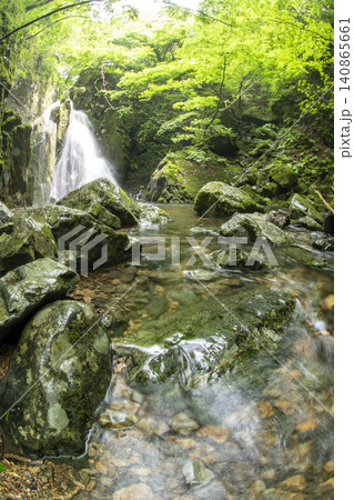 新緑・初夏の不動滝 山乗渓谷 新緑・初夏の不動滝 山乗渓谷 140865661