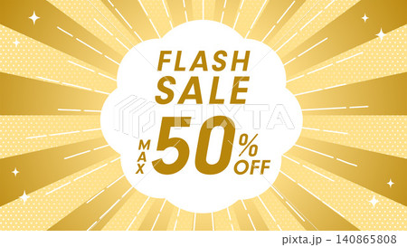 ゴールドの放射線背景とフレームのFLASH SALE ゴールドの放射線背景とフレームのFLASH SALE 140865808