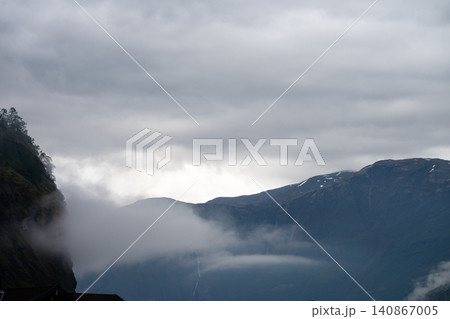 Stunning Norwegian natural landscape of fjords and deep valleys 140867005