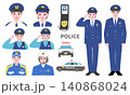 【仕事】警察官の各制服、警察手帳、パトカーなどの素材セット 140868024