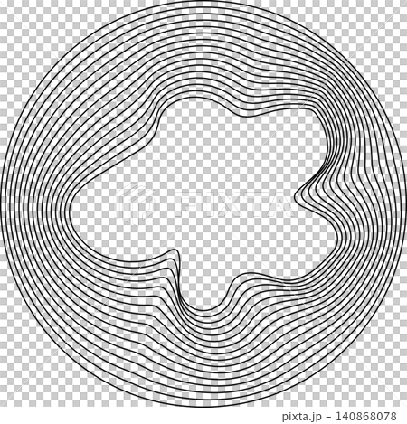 Circles round curve shape with wavy dynamic lines Circles round curve shape with wavy dynamic lines 140868078