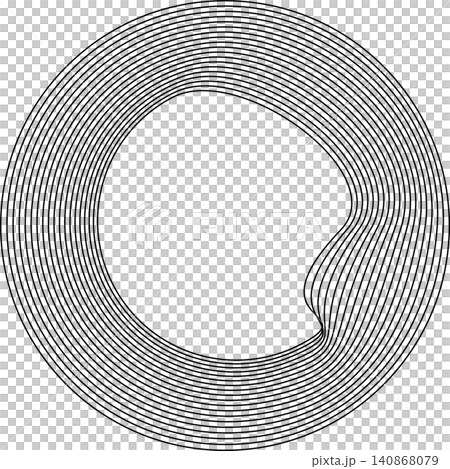 Circles round curve shape with wavy dynamic lines Circles round curve shape with wavy dynamic lines 140868079