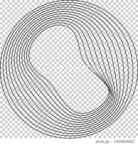 Circles round curve shape with wavy dynamic lines Circles round curve shape with wavy dynamic lines 140868082