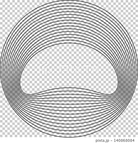 Circles round curve shape with wavy dynamic lines 140868084