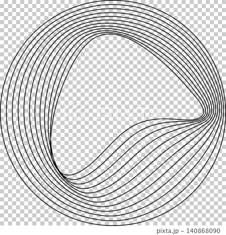 Circles round curve shape with wavy dynamic lines Circles round curve shape with wavy dynamic lines 140868090