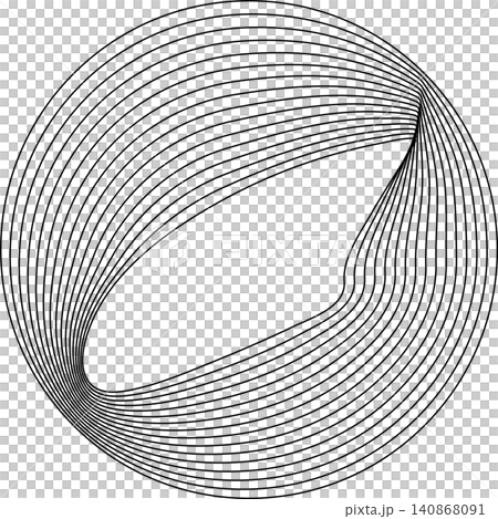 Circles round curve shape with wavy dynamic lines Circles round curve shape with wavy dynamic lines 140868091