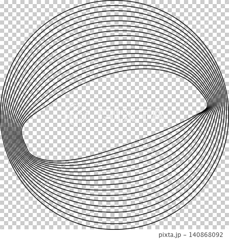 Circles round curve shape with wavy dynamic lines 140868092
