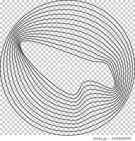 Circles round curve shape with wavy dynamic lines 140868095
