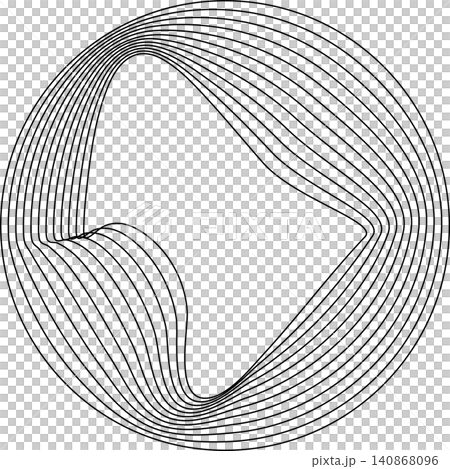 Circles round curve shape with wavy dynamic lines Circles round curve shape with wavy dynamic lines 140868096