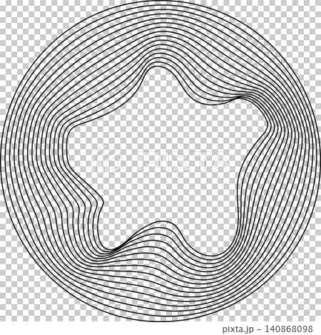 Circles round curve shape with wavy dynamic lines 140868098