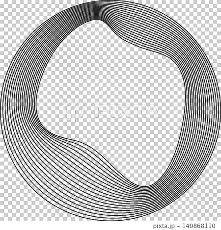Circles round curve shape with wavy dynamic lines Circles round curve shape with wavy dynamic lines 140868110