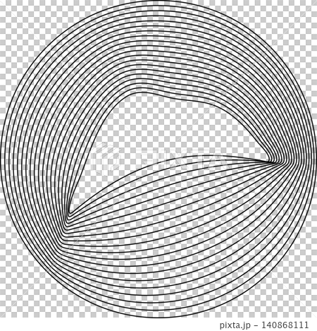 Circles round curve shape with wavy dynamic lines Circles round curve shape with wavy dynamic lines 140868111