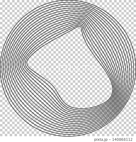 Circles round curve shape with wavy dynamic lines Circles round curve shape with wavy dynamic lines 140868112