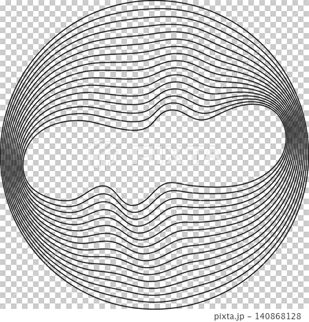 Circles round curve shape with wavy dynamic lines Circles round curve shape with wavy dynamic lines 140868128