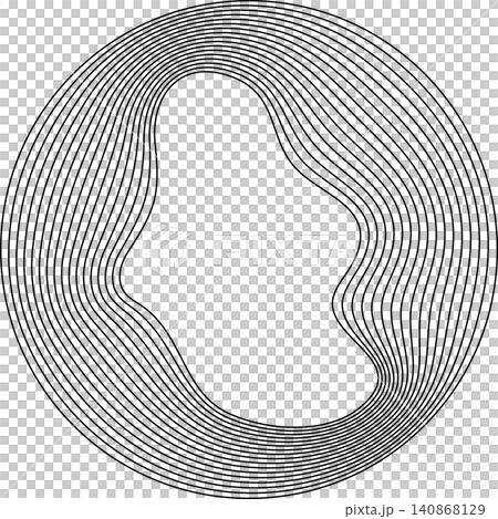 Circles round curve shape with wavy dynamic lines Circles round curve shape with wavy dynamic lines 140868129