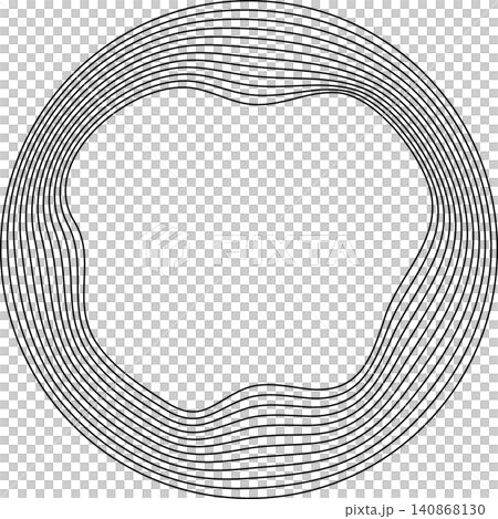 Circles round curve shape with wavy dynamic lines 140868130