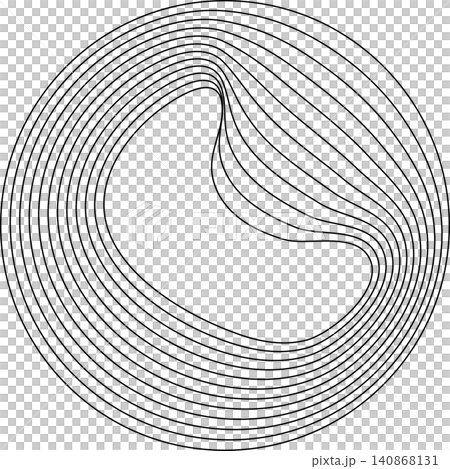 Circles round curve shape with wavy dynamic lines Circles round curve shape with wavy dynamic lines 140868131