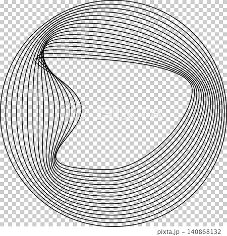 Circles round curve shape with wavy dynamic lines Circles round curve shape with wavy dynamic lines 140868132