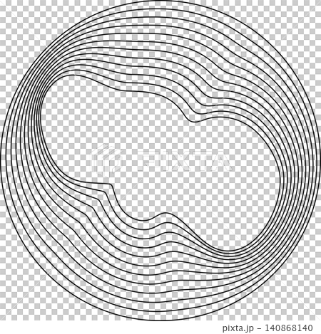 Circles round curve shape with wavy dynamic lines Circles round curve shape with wavy dynamic lines 140868140