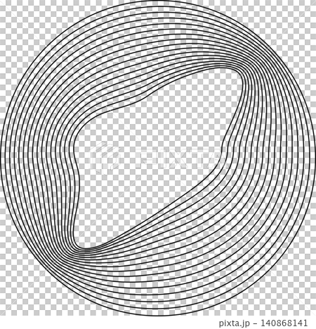 Circles round curve shape with wavy dynamic lines Circles round curve shape with wavy dynamic lines 140868141