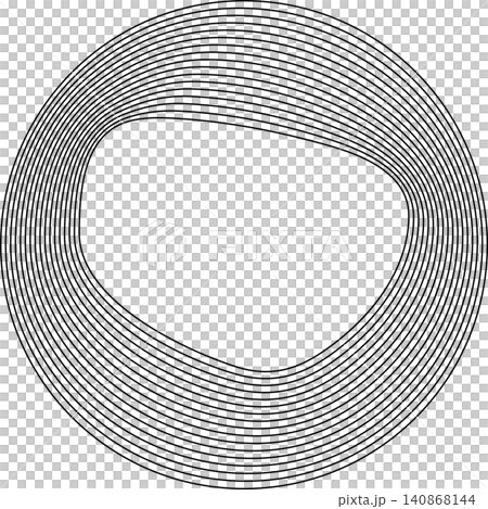 Circles round curve shape with wavy dynamic lines Circles round curve shape with wavy dynamic lines 140868144