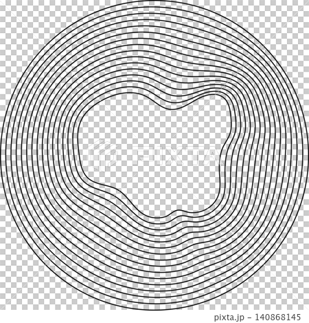 Circles round curve shape with wavy dynamic lines Circles round curve shape with wavy dynamic lines 140868145