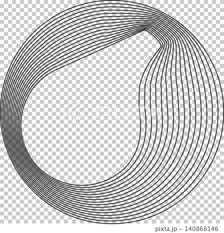 Circles round curve shape with wavy dynamic lines 140868146