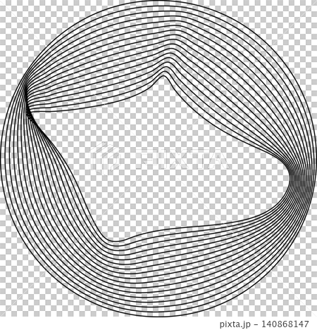 Circles round curve shape with wavy dynamic lines Circles round curve shape with wavy dynamic lines 140868147