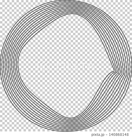 Circles round curve shape with wavy dynamic lines Circles round curve shape with wavy dynamic lines 140868148