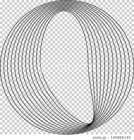 Circles round curve shape with wavy dynamic lines Circles round curve shape with wavy dynamic lines 140868149