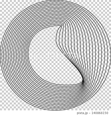 Circles round curve shape with wavy dynamic lines Circles round curve shape with wavy dynamic lines 140868150