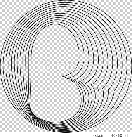 Circles round curve shape with wavy dynamic lines 140868151
