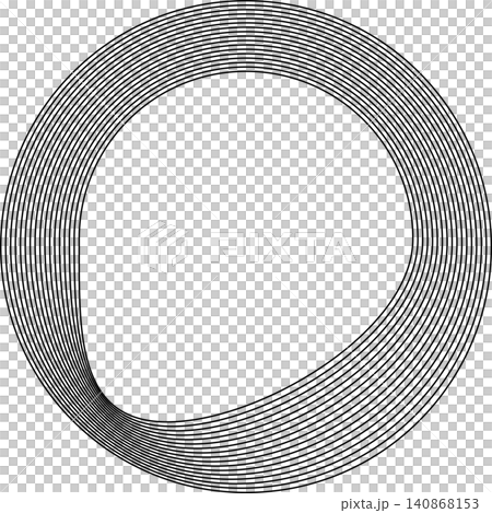 Circles round curve shape with wavy dynamic lines Circles round curve shape with wavy dynamic lines 140868153