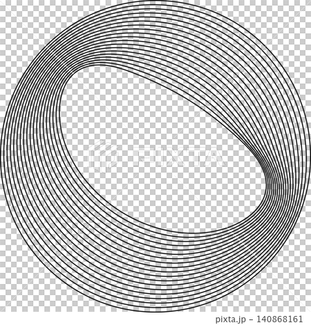 Circles round curve shape with wavy dynamic lines 140868161