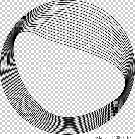 Circles round curve shape with wavy dynamic lines Circles round curve shape with wavy dynamic lines 140868162