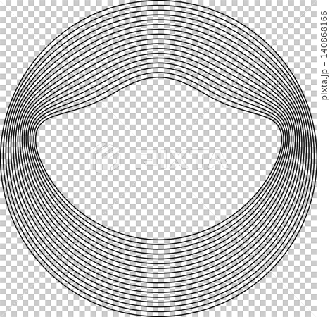 Circles round curve shape with wavy dynamic lines Circles round curve shape with wavy dynamic lines 140868166
