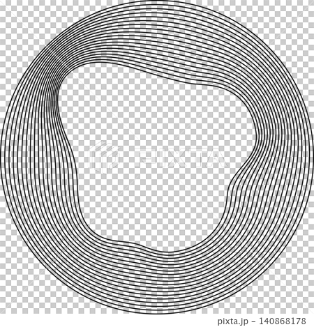 Circles round curve shape with wavy dynamic lines 140868178