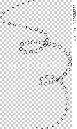 Dotted curved line shape set. Design element 140868275