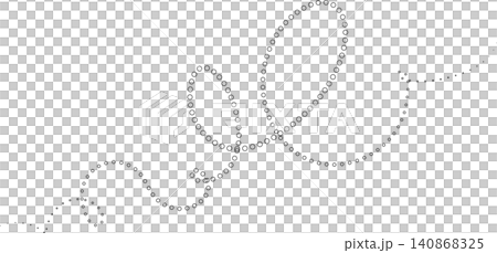 Dotted curved line shape set. Design element 140868325