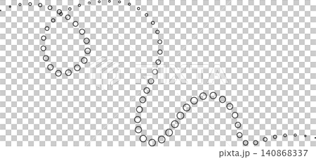 Dotted curved line shape set. Design element 140868337