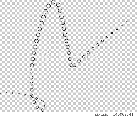 Dotted curved line shape set. Design element Dotted curved line shape set. Design element 140868341