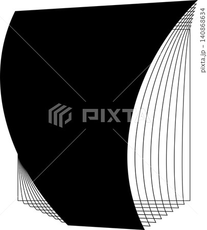 Square blend emblem. Curved lines with frame Square blend emblem. Curved lines with frame 140868634