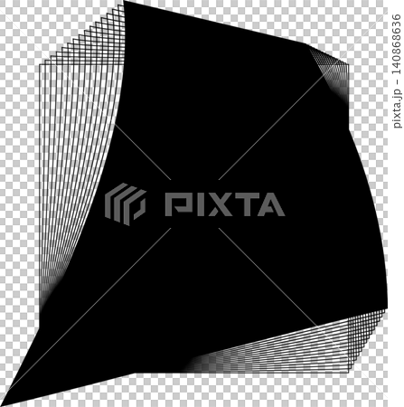 Square blend emblem. Curved lines with frame Square blend emblem. Curved lines with frame 140868636