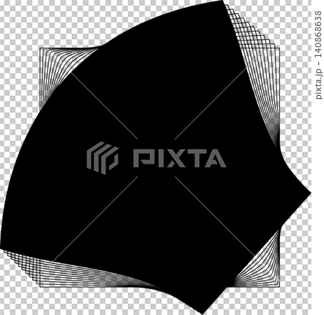 Square blend emblem. Curved lines with frame 140868638