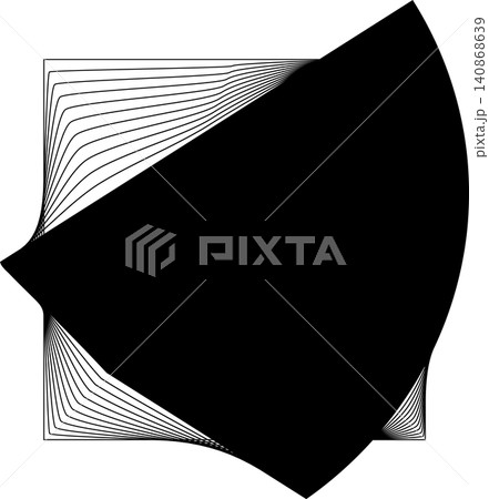 Square blend emblem. Curved lines with frame Square blend emblem. Curved lines with frame 140868639