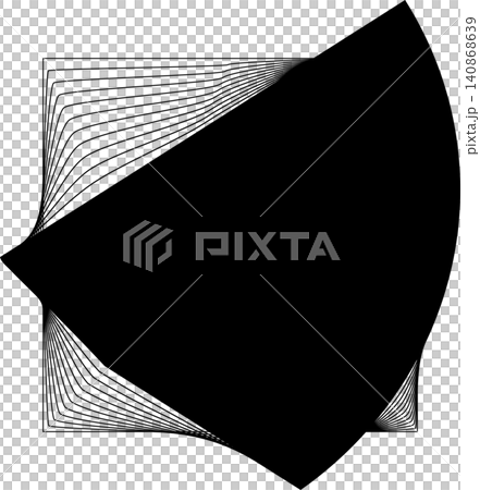 Square blend emblem. Curved lines with frame Square blend emblem. Curved lines with frame 140868639