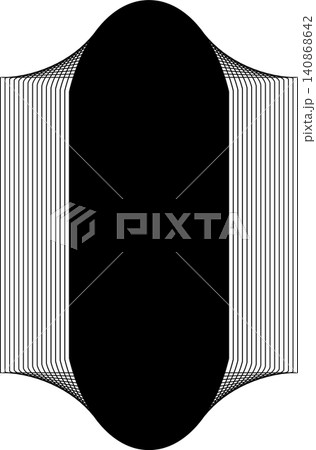 Square blend emblem. Curved lines with frame 140868642
