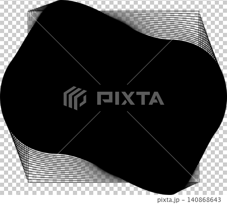 Square blend emblem. Curved lines with frame Square blend emblem. Curved lines with frame 140868643