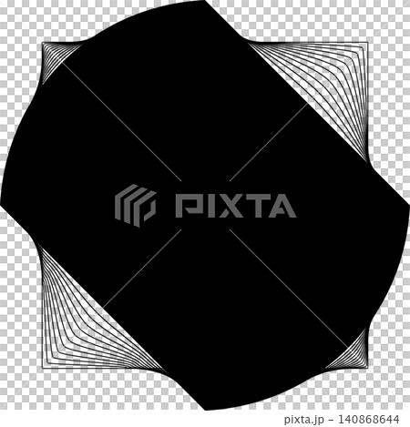 Square blend emblem. Curved lines with frame Square blend emblem. Curved lines with frame 140868644